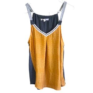 Jolt Mustard and Gray Tank Top